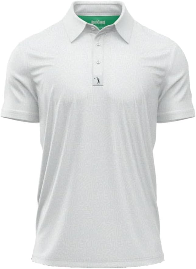 Bogey Bros Golf Polo Shirt For Men – 4 Way Stretch Short Sleeve, Upf 50, Moisture Wicking Athletic Fit - Stealth Mode - Light