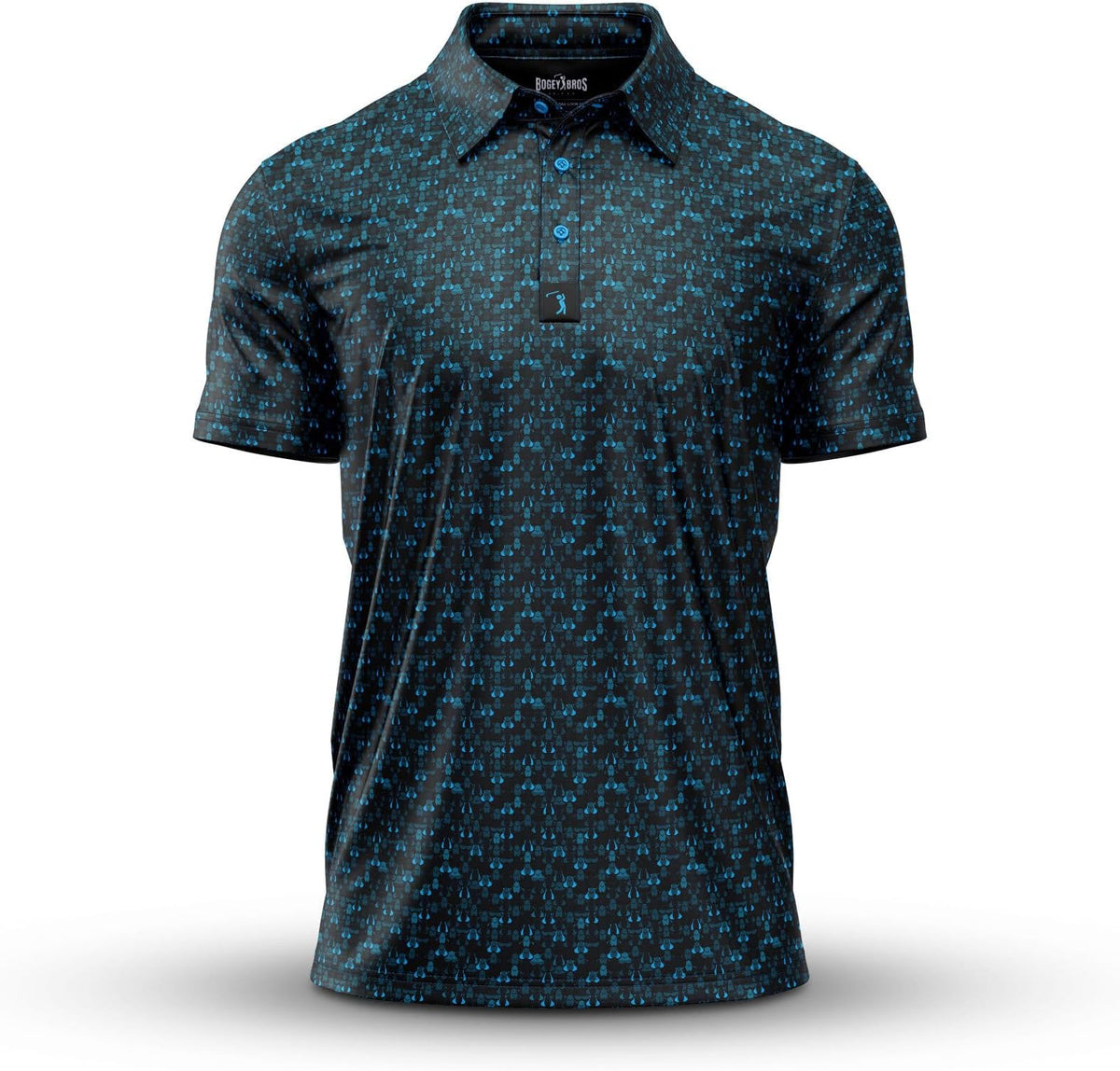 Bogey Bros Golf Polo Shirt For Men – 4 Way Stretch Short Sleeve, Upf 50, Moisture Wicking Athletic Fit - Eyes Up Here - Zapped