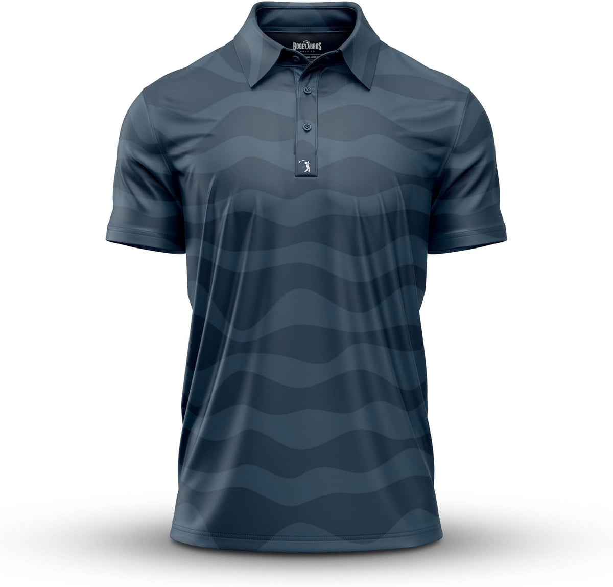 Bogey Bros Golf Polo Shirt For Men – 4 Way Stretch Short Sleeve, Upf 50, Moisture Wicking Athletic Fit - Washed Up