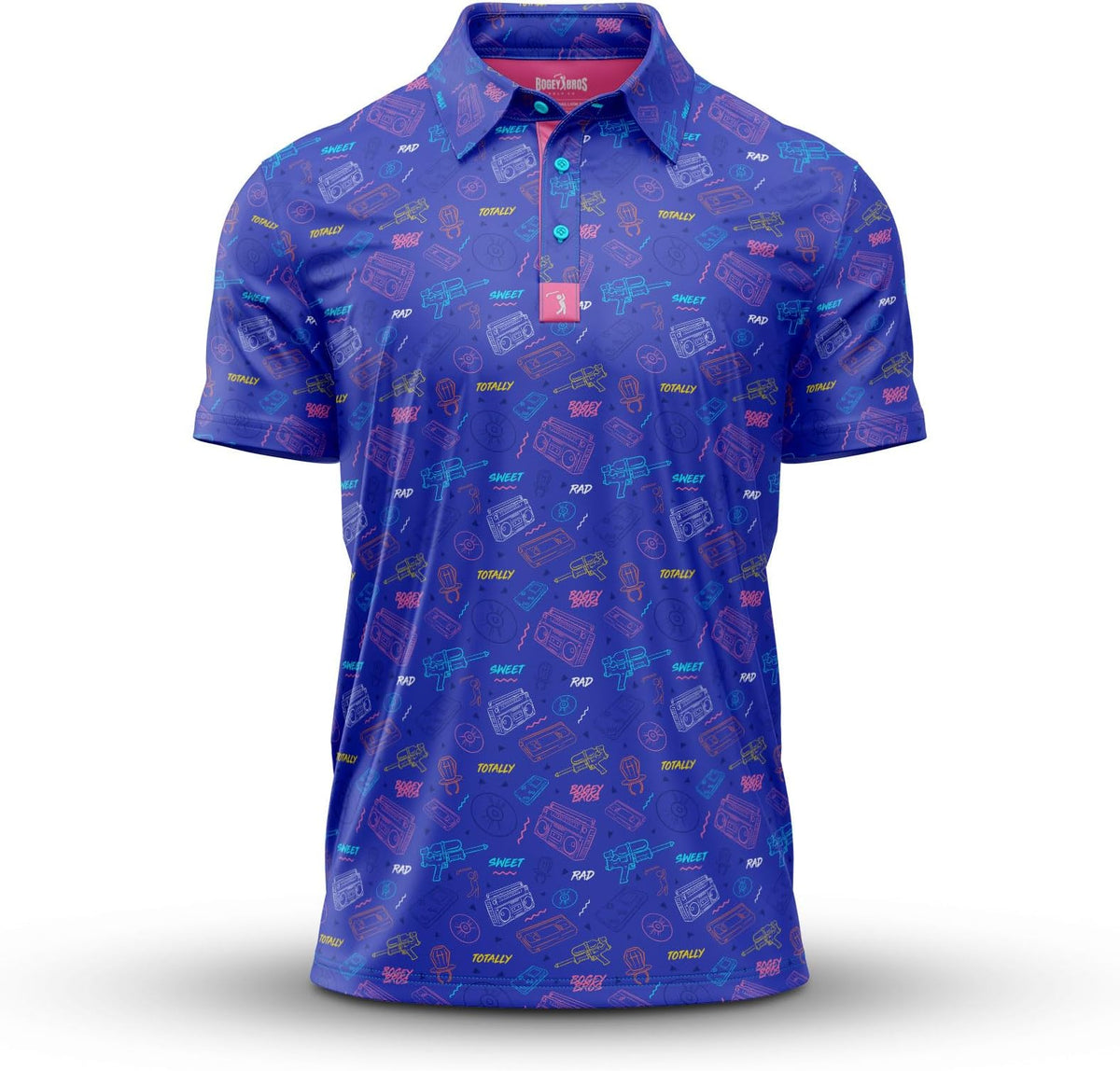 Bogey Bros Golf Polo Shirt For Men – 4 Way Stretch Short Sleeve, Upf 50, Moisture Wicking Athletic Fit - Radical