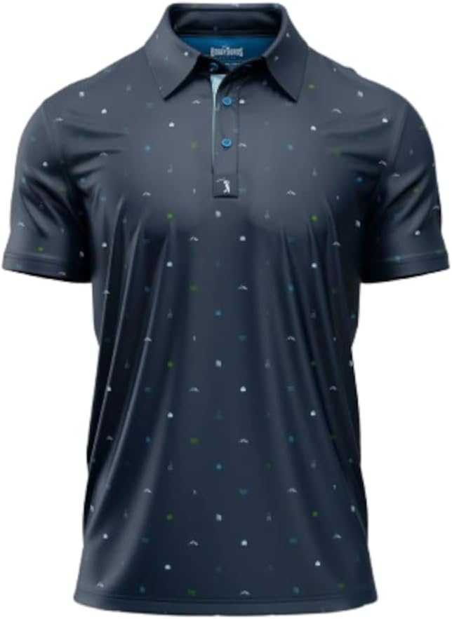 Bogey Bros Golf Polo Shirt For Men – 4 Way Stretch Short Sleeve, Upf 50, Moisture Wicking Athletic Fit - Pine