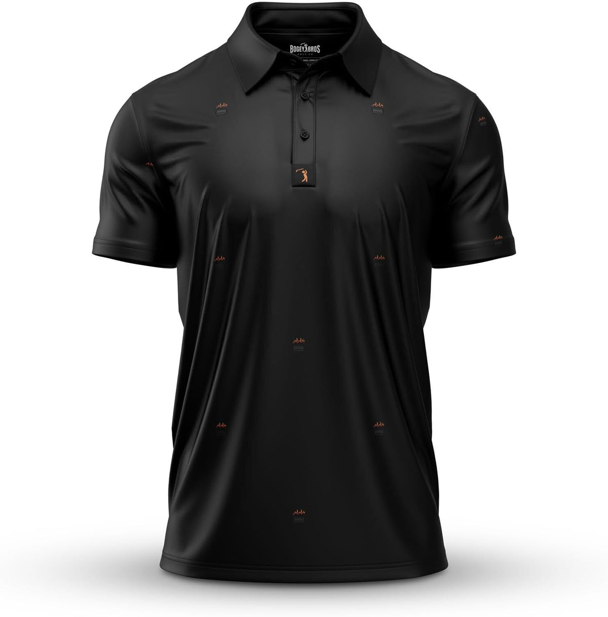 Bogey Bros Golf Polo Shirt For Men – 4 Way Stretch Short Sleeve, Upf 50, Moisture Wicking Athletic Fit - Scorched