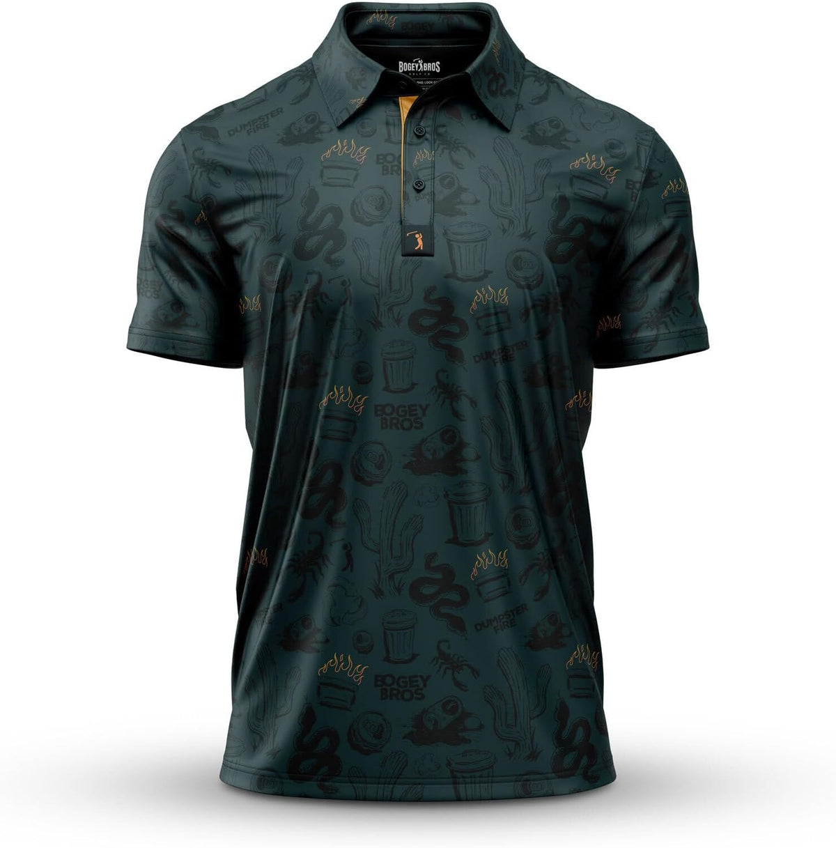 Bogey Bros Golf Polo Shirt For Men – 4 Way Stretch Short Sleeve, Upf 50, Moisture Wicking Athletic Fit - Deep Trouble