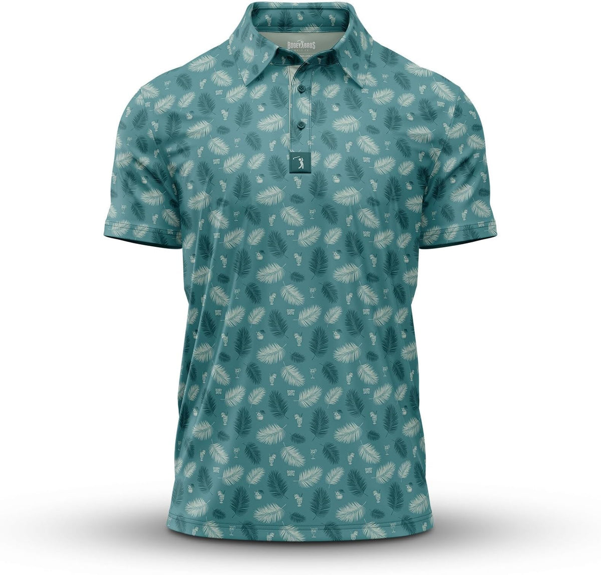 Bogey Bros Golf Polo Shirt For Men – 4 Way Stretch Short Sleeve, Upf 50, Moisture Wicking Athletic Fit - Boat Drinks
