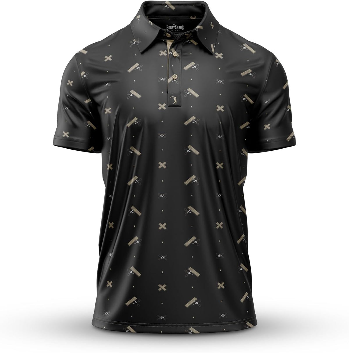 Bogey Bros Golf Polo Shirt For Men – 4 Way Stretch Short Sleeve, Upf 50, Moisture Wicking Athletic Fit - Scissor Me Timbers