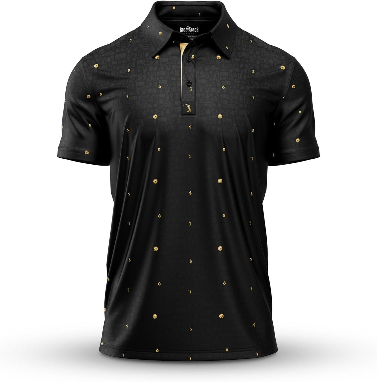 Bogey Bros Golf Polo Shirt For Men – 4 Way Stretch Short Sleeve, Upf 50, Moisture Wicking Athletic Fit - Gusher