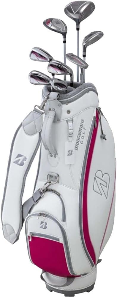 Bridgestone Golf Bg-100l Golf Club Set, Women's Clubs With Caddy Bag, Set Of 8 Clubs - Pink