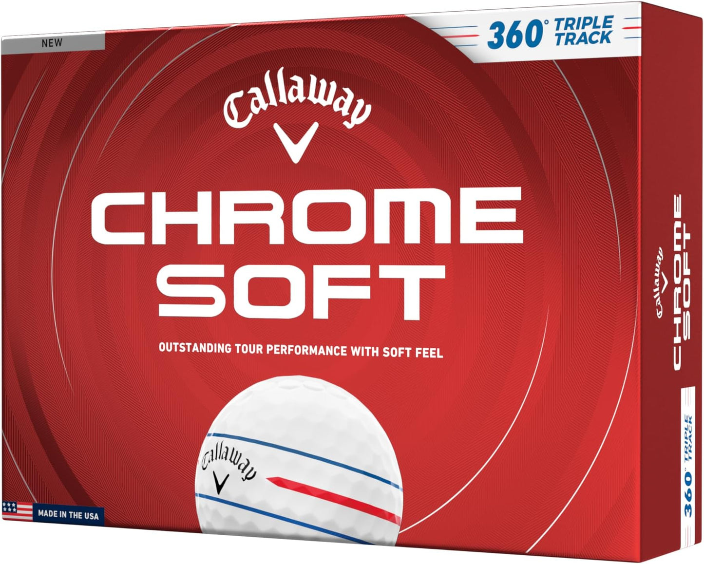 Callaway Golf Chrome Soft 2026 Golf Balls - 360 White Triple Track