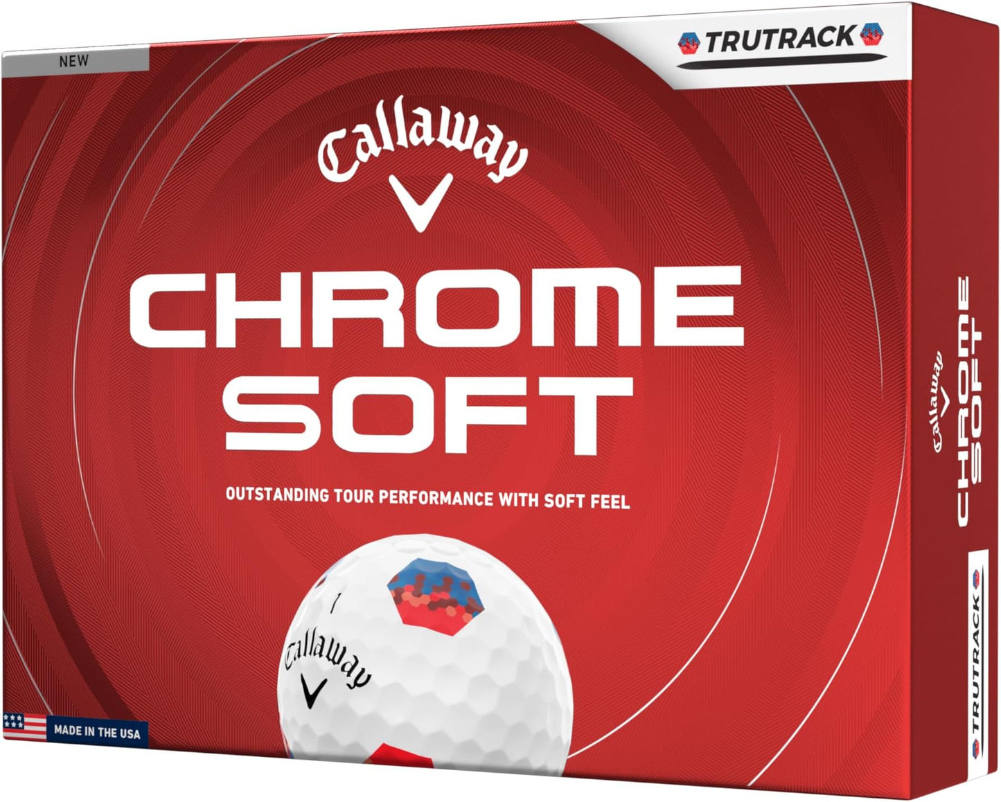 Callaway Golf Chrome Soft 2026 Golf Balls - Tru Track Blue/red