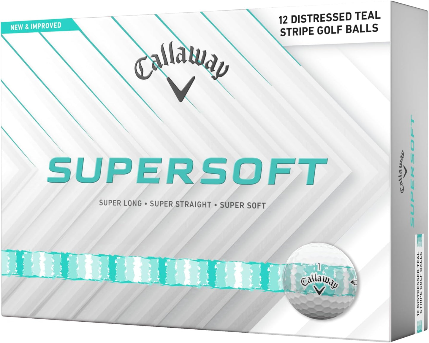 Callaway Golf Supersoft Golf Balls (2025) - Distressed Stripe Teal