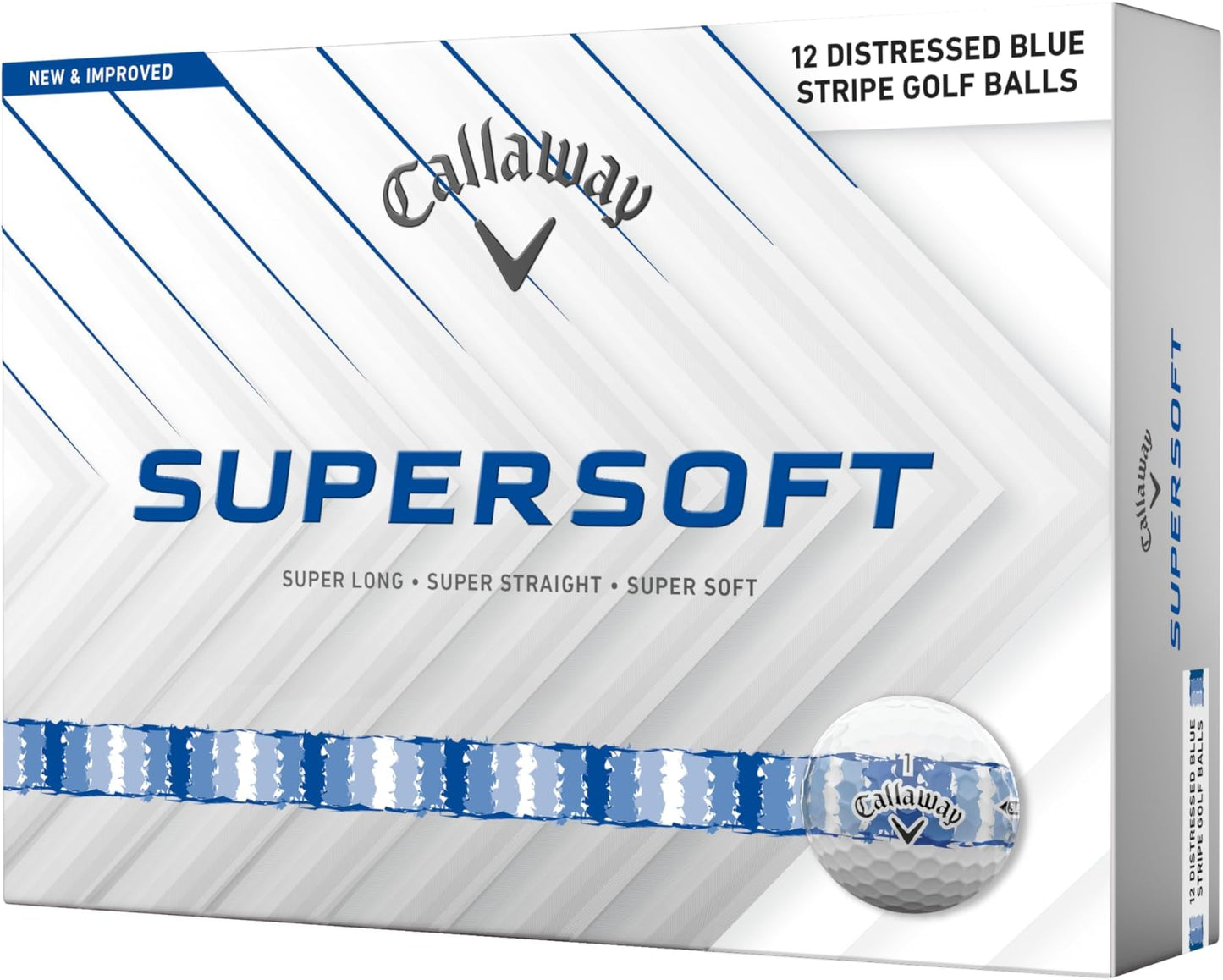 Callaway Golf Supersoft Golf Balls (2025) - Distressed Stripe Blue