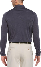 Callaway Men's Long Sleeve Moisture Wicking Golf Polo Shirt With Stretch Fabric (available In Big & Tall) - Navy/chambray Heather
