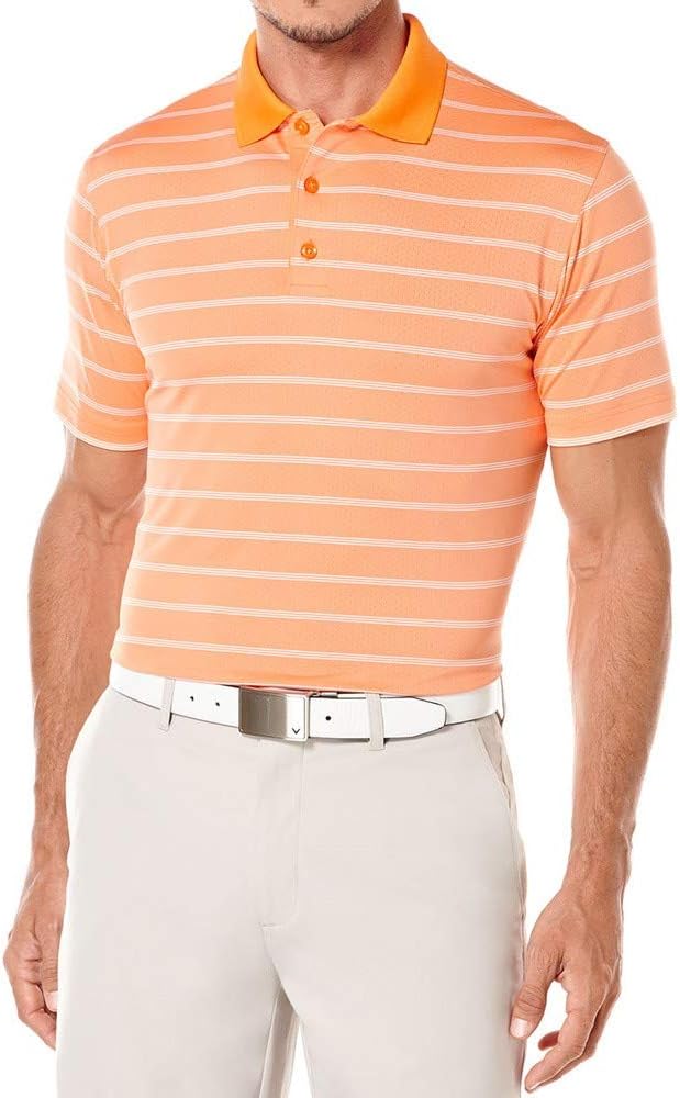 Callaway Men's Opti-Vent Short Sleeve Striped Polo - Small
