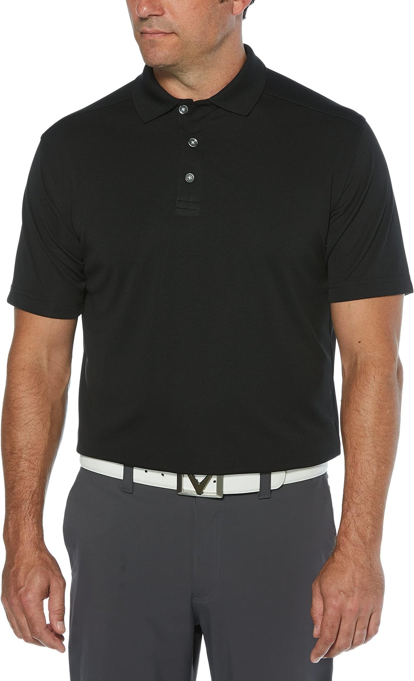 Callaway Men's Short Sleeve Core Performance Golf Polo Shirt With Sun Protection - Black