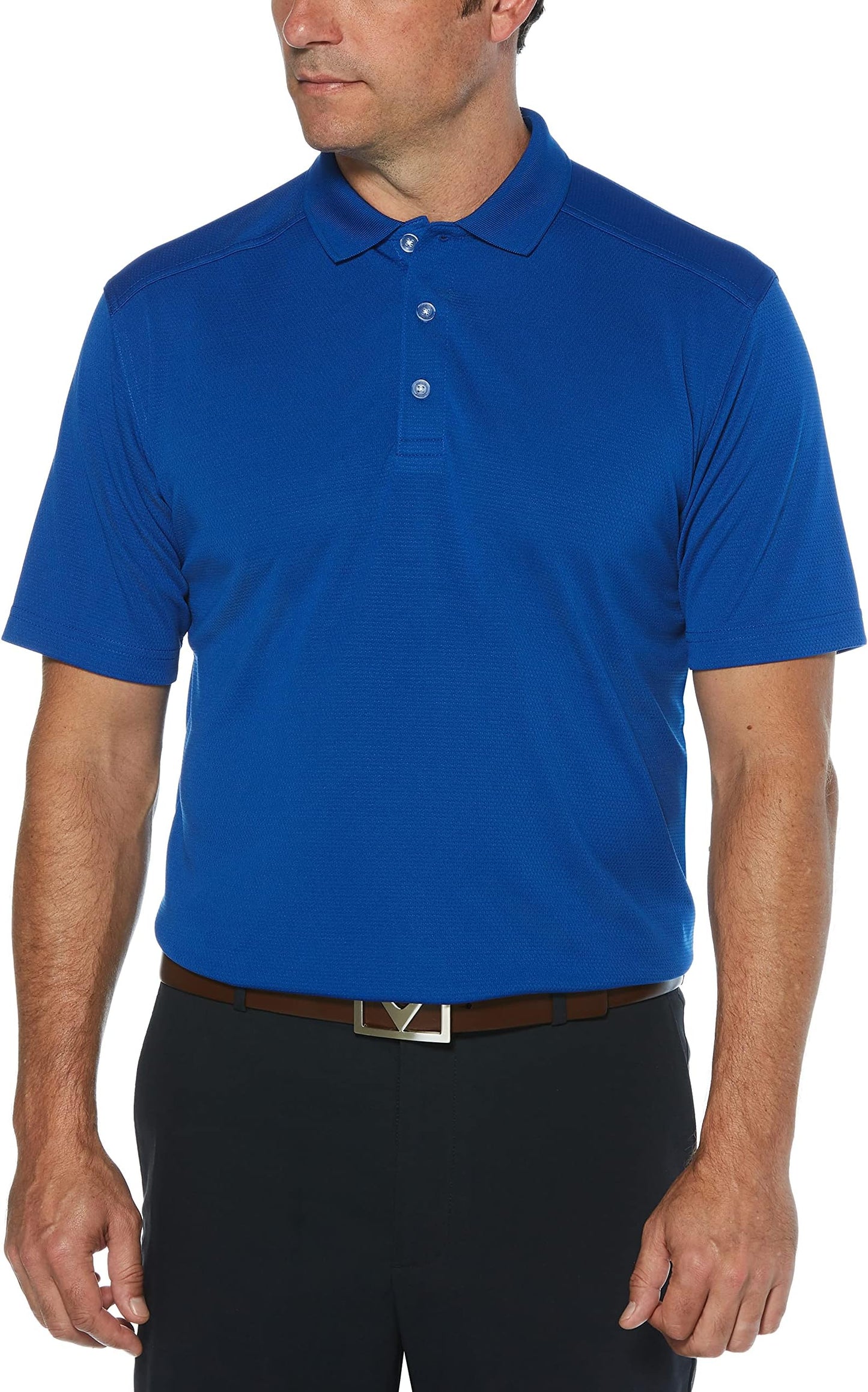 Callaway Men's Short Sleeve Core Performance Golf Polo Shirt With Sun Protection - Surf The Web