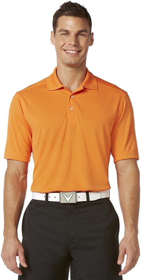 Callaway Men's Short Sleeve Core Performance Golf Polo Shirt With Sun Protection - Mandarin Orange