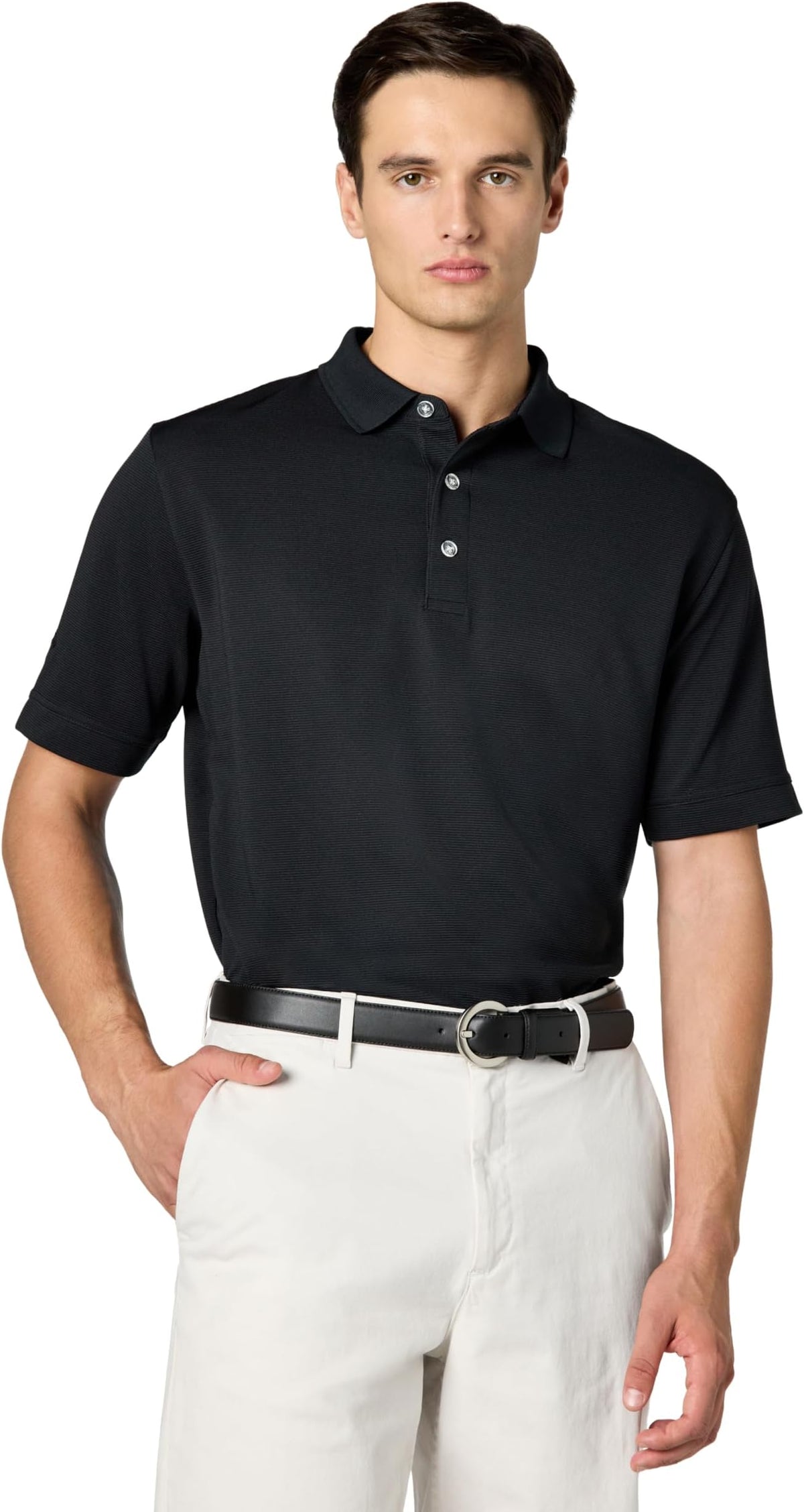 Callaway Men's Short Sleeve Ottoman Performance Golf Polo - Black