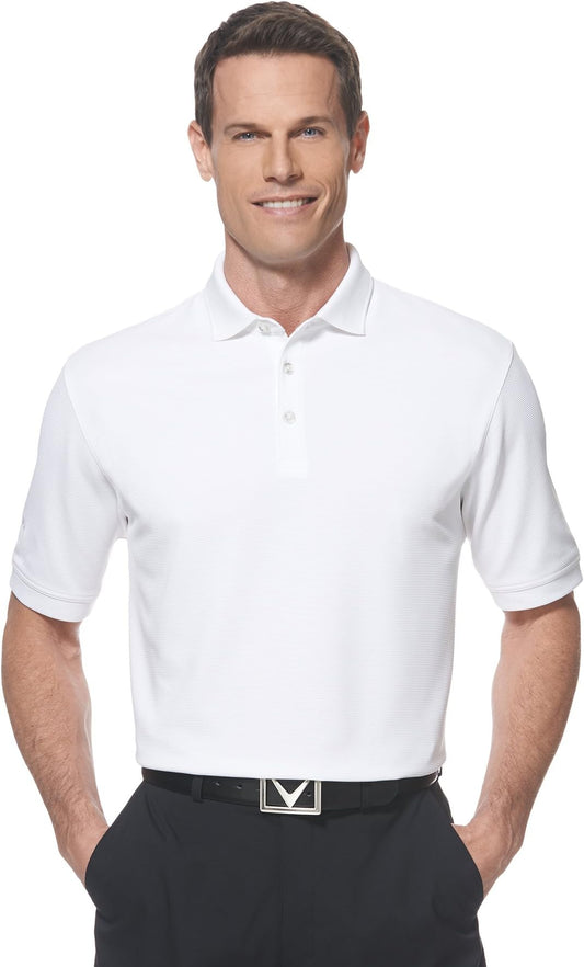 Callaway Men's Short Sleeve Ottoman Performance Golf Polo - White