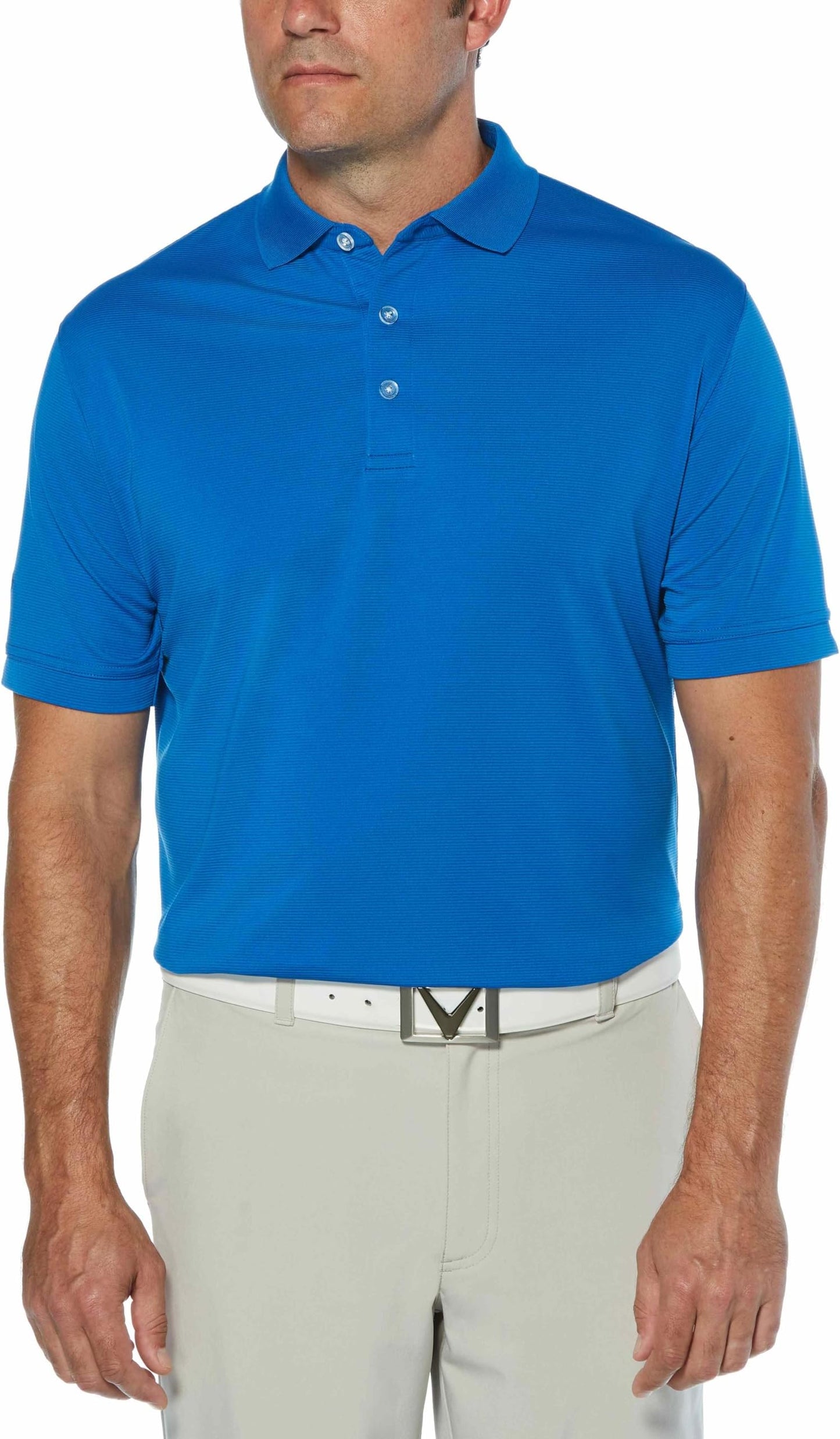 Callaway Men's Short Sleeve Ottoman Performance Golf Polo - Magnetic Blue