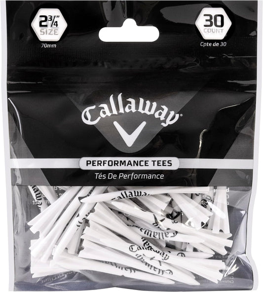 Callaway Performance Plastic Golf Tees (30 Pack) - 2.75 Inch - White