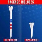 CHAMPKEY 5-Prong Plastic Golf Tees 120 Pack - Star & Stripe Marking System