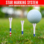 CHAMPKEY 5-Prong Plastic Golf Tees 120 Pack - Star & Stripe Marking System