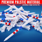 CHAMPKEY 5-Prong Plastic Golf Tees 120 Pack - Star & Stripe Marking System