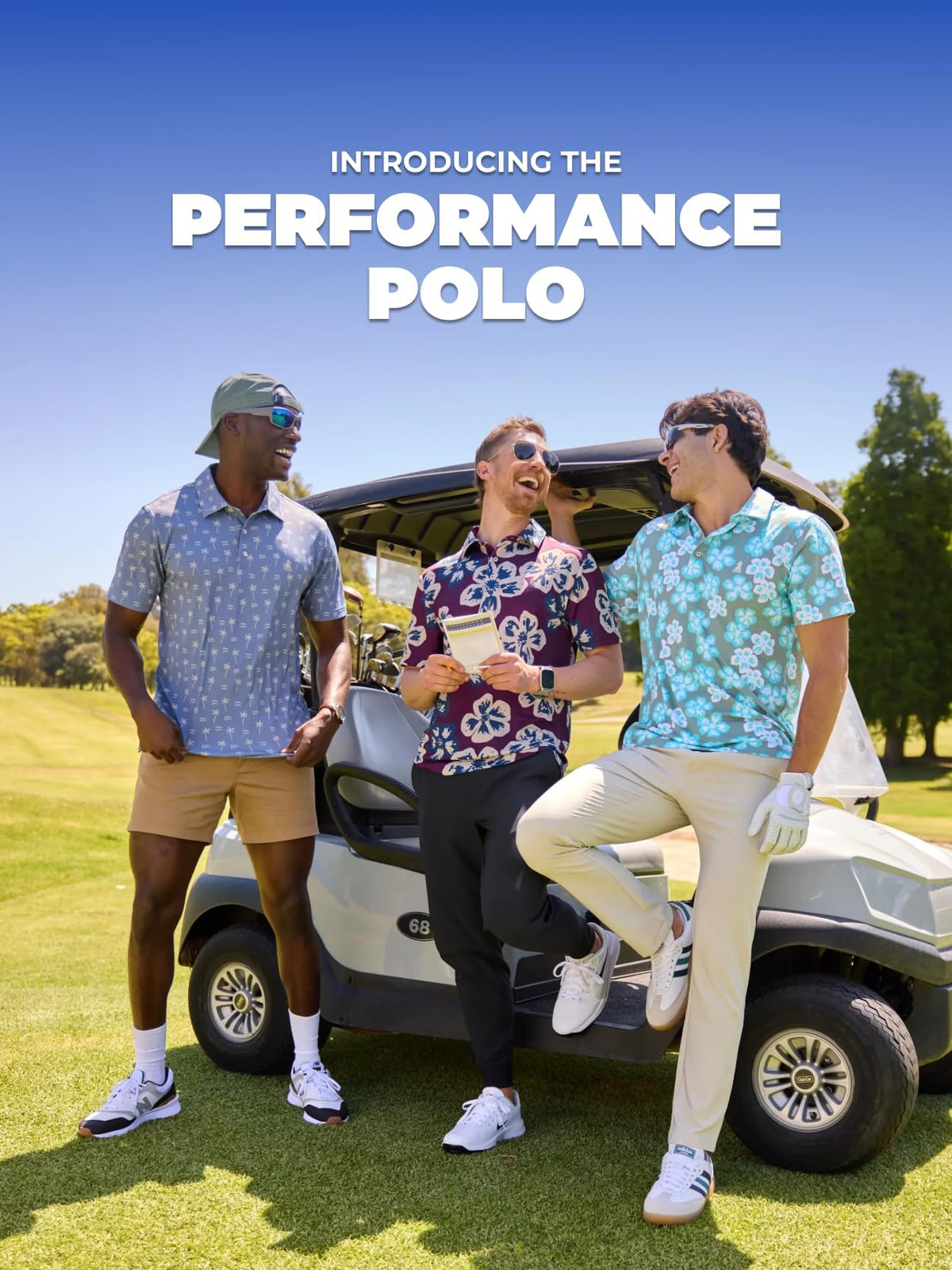 Chubbies Performance Mens Polo Stretchy, Breathable Golf Polo Mens Polo Shirts Short Sleeve - P.i.