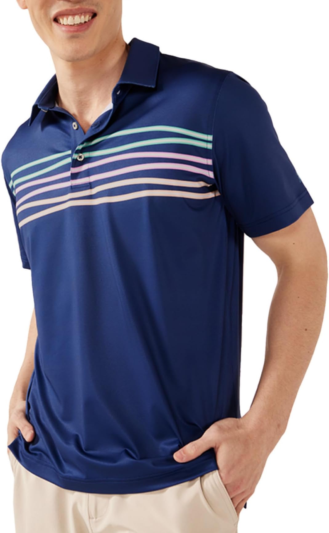 Chubbies Performance Mens Polo Stretchy, Breathable Golf Polo Mens Polo Shirts Short Sleeve - Moon Shadow