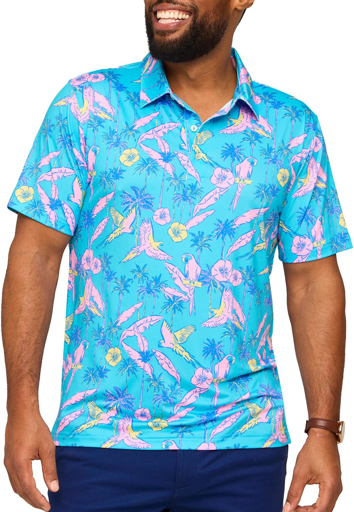Chubbies Performance Mens Polo Stretchy, Breathable Golf Polo Mens Polo Shirts Short Sleeve - The Flock Party