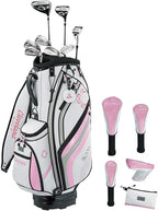 Cleveland Golf Women's Club Set Bloom Bloom Package Set 2022 Model (set Of 8), Carbon, Right, Flex: L - Caddy Bag Included