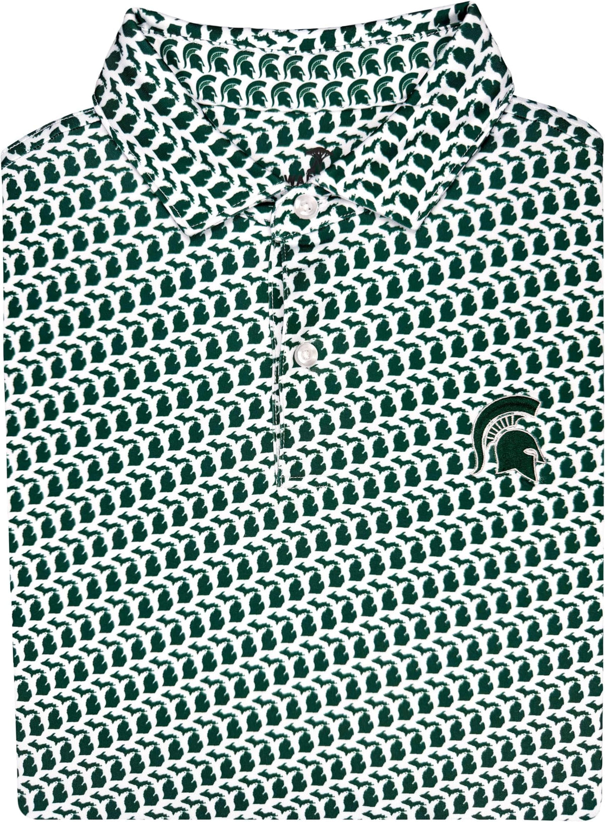 Collegiate Print Golf Shirt For Men - Officially Licensed Performance Polo - Michigan State Spartans