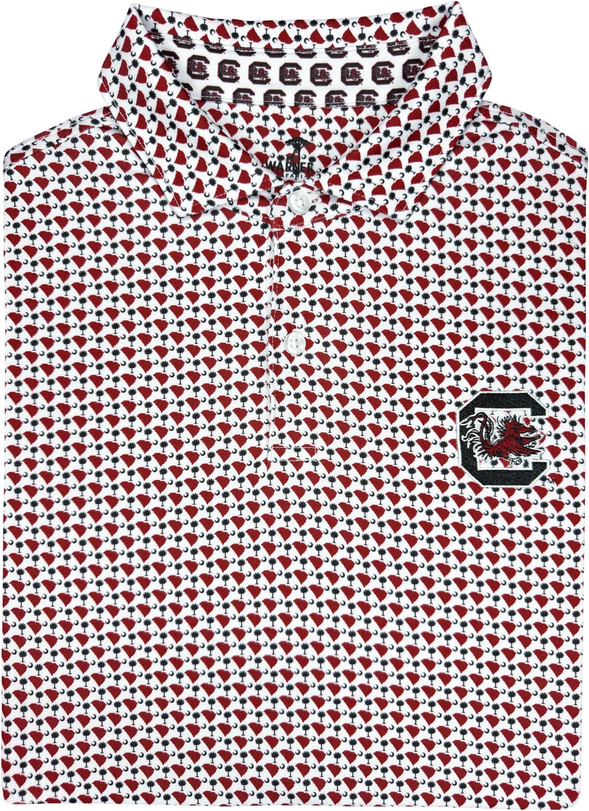 Collegiate Print Golf Shirt For Men - Officially Licensed Performance Polo - South Carolina Gamecocks