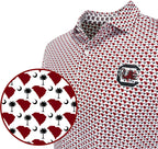 Collegiate Print Golf Shirt For Men - Officially Licensed Performance Polo - South Carolina Gamecocks