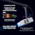 Complete Golf Simulator Enclosure Package – 4k-Ready Impact Screen With Blackout Cage, Projector Mount, Frame Poles, Side Shank Nets | Indoor & Garage Practice | Easy Setup | 12-Month Warranty - 11 X 8'4 X 5