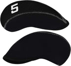 Craftsman Golf 11pcs/set Neoprene Iron Headcover Set With Large No. - Black