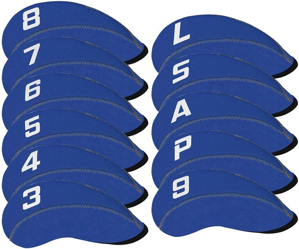 Craftsman Golf 11pcs/set Neoprene Iron Headcover Set With Large No. - Blue