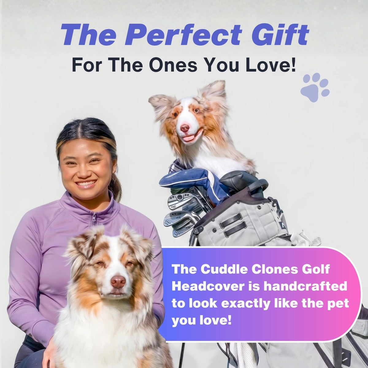 Cuddle Clones Custom Pet Golf Headcover, Personalized Golf Club Headcover Made From Your Dog Or Cat Photo, Handmade Plush Driver Headcover Gift For Golfers, Unique Golf Gift For Dog Lovers - Golf Headcover