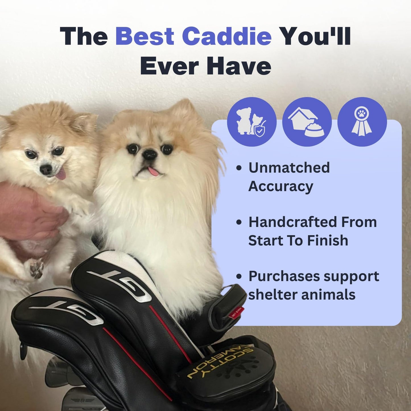 Cuddle Clones Custom Pet Golf Headcover, Personalized Golf Club Headcover Made From Your Dog Or Cat Photo, Handmade Plush Driver Headcover Gift For Golfers, Unique Golf Gift For Dog Lovers - Golf Headcover