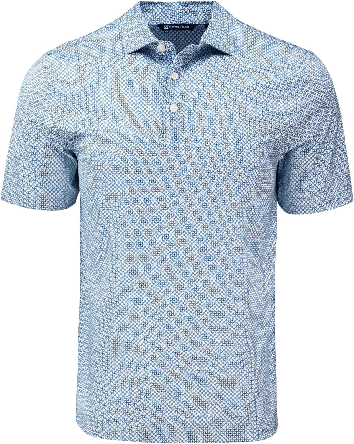 Cutter & Buck Pike Eco Diamond Dot Print Recycled Mens Polo - Navy Blue