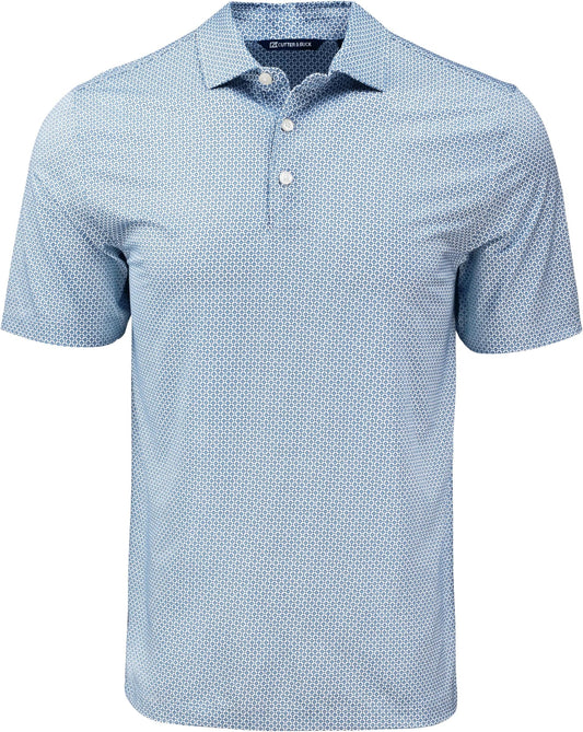 Cutter & Buck Pike Eco Diamond Dot Print Recycled Mens Polo - Navy Blue