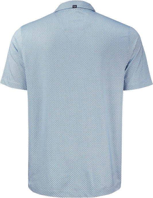 Cutter & Buck Pike Eco Diamond Dot Print Recycled Mens Polo - Navy Blue