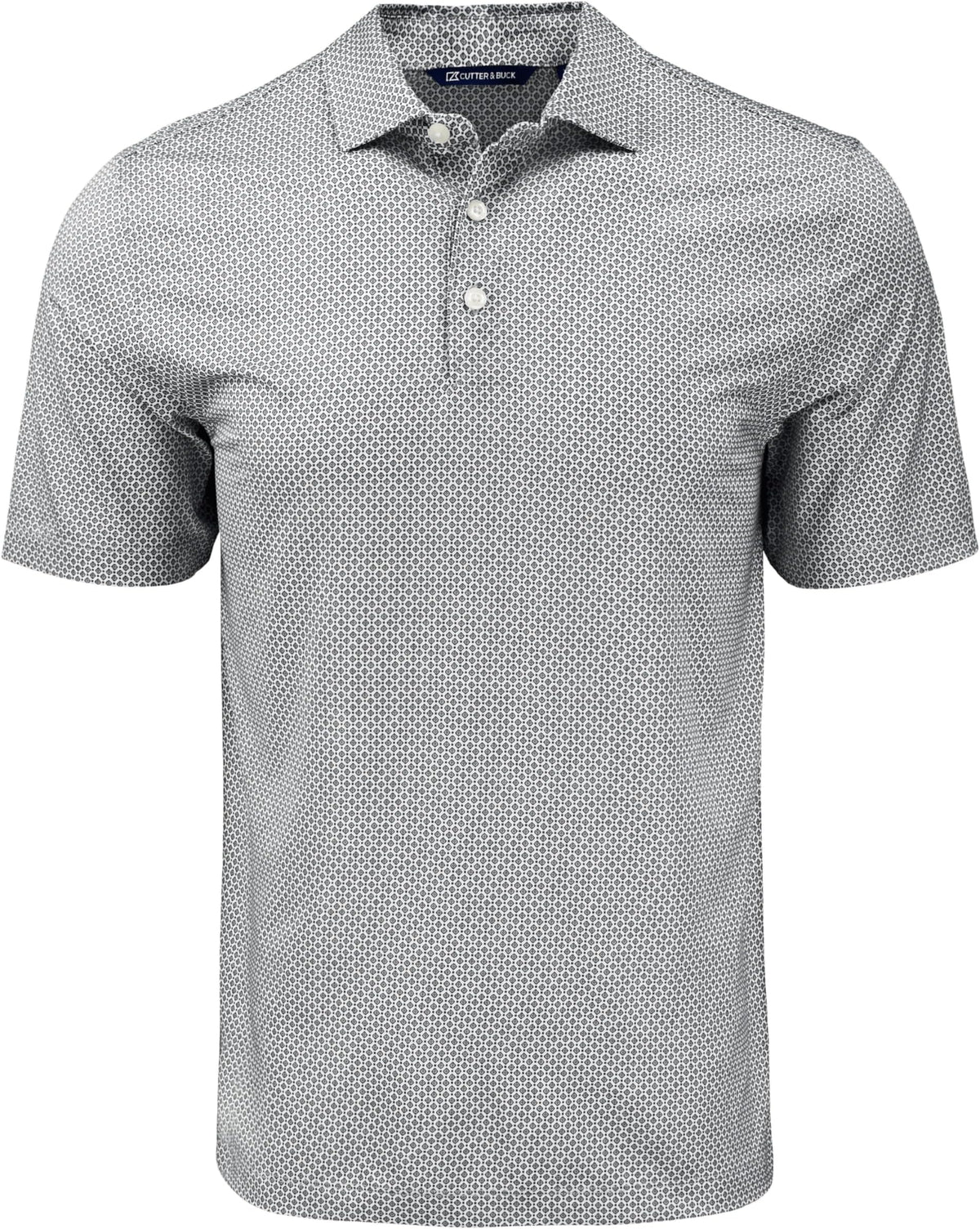Cutter & Buck Pike Eco Diamond Dot Print Recycled Mens Polo - Black