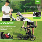 Easego Golf Push Cart 3 Wheel : Golf Bag Cart Foldable With Phone Holder/cup/umbrella Holder Compact Golf Pull Carts Quick Fold Golf Caddy Push Carts With Large Wheelbase For Different Terrain - Black