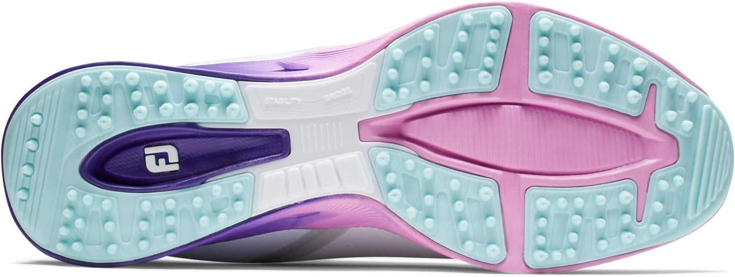 Footjoy Golf Previous Season Style Ladies Fj Fuel Sport Spikeless Shoes - White/pink/purple