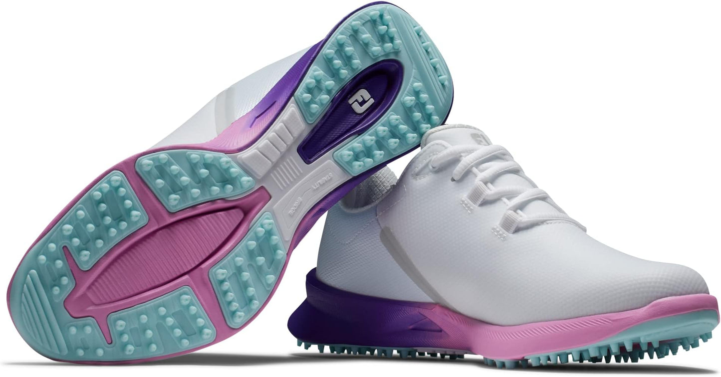 Footjoy Golf Previous Season Style Ladies Fj Fuel Sport Spikeless Shoes - White/pink/purple