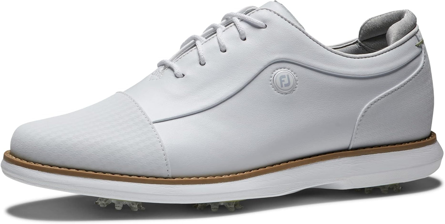 Footjoy Women's Traditions Cap Toe Golf Shoes- Previous Season - White/white Cap Toe