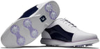 Footjoy Women's Traditions Cap Toe Golf Shoes- Previous Season - White/navy Patent Cap Toe
