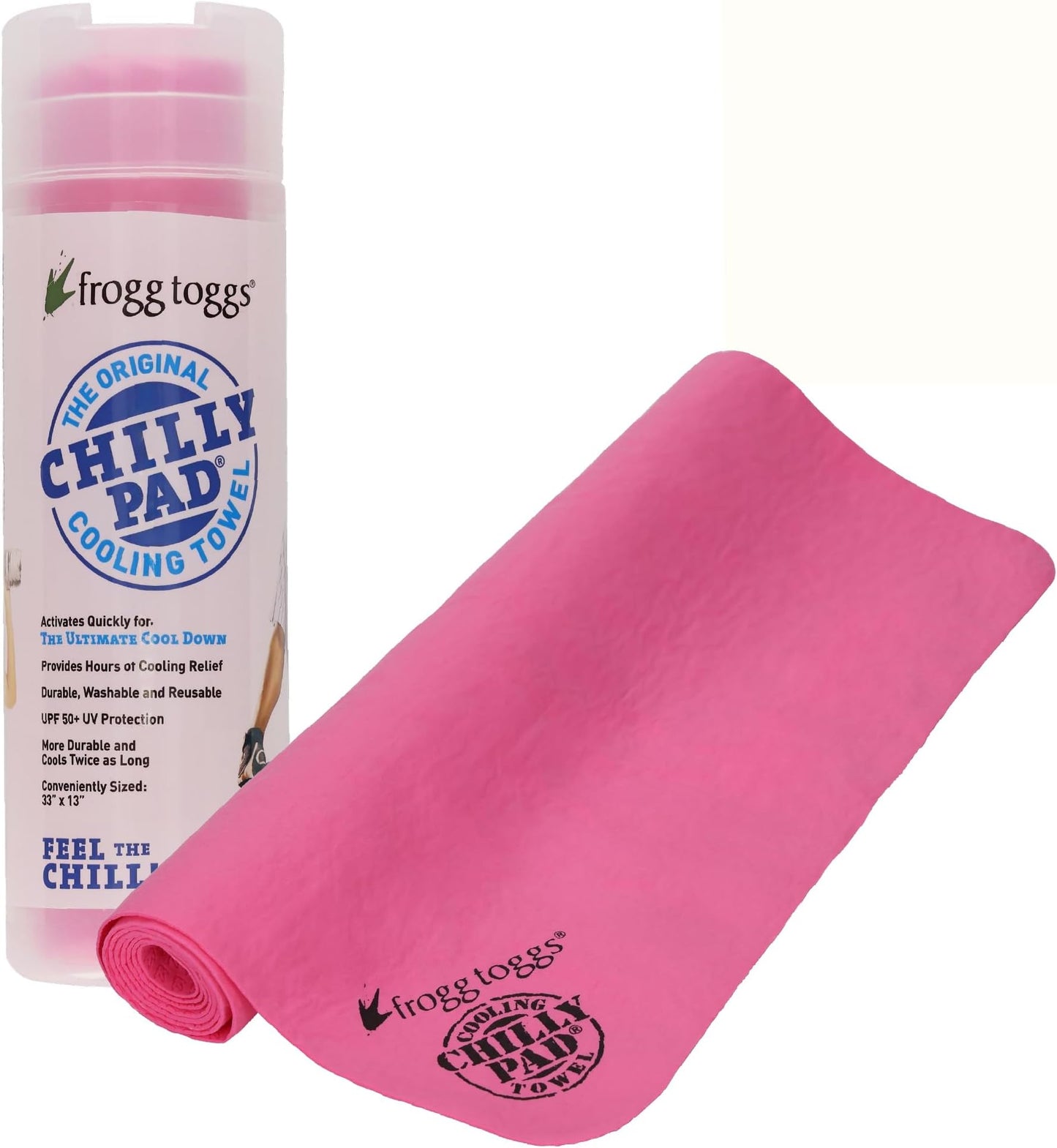 Frogg Toggs Chilly Pad, Instant Cooling Towel, Long Lasting, Reusable, Sports And Outdoors Neck Towel 33x13 - Hot Pink