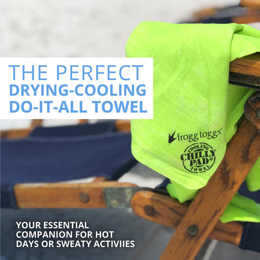 Frogg Toggs Chilly Pad, Instant Cooling Towel, Long Lasting, Reusable, Sports And Outdoors Neck Towel 33x13 - Hivis Lime Green